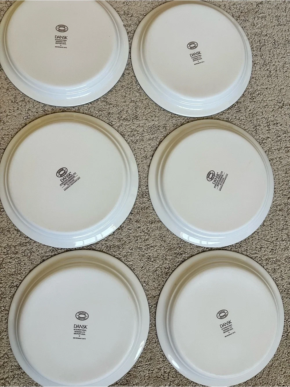 Lot of 6 Dansk Bistro Christianshavn Green Rimmed Salad Plates, 3 chipped as is